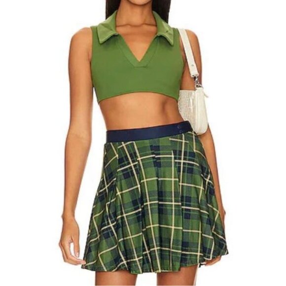 NWT WeWoreWhat Revolve Active Skort Green Blue Plaid Tennis Pickleball Gym - Picture 1 of 8
